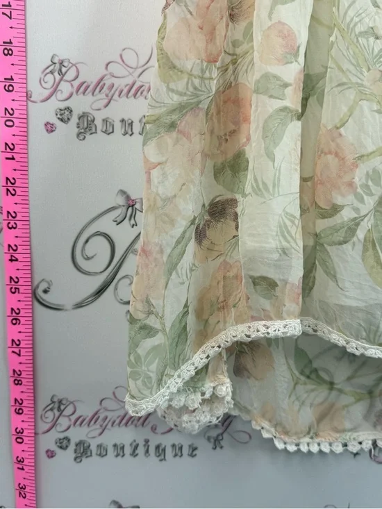 Tank top Italy dual Floral Chiffon Spaghetti Strap Tank Top - Soft Pastel Blooms - Picture 4 of 10